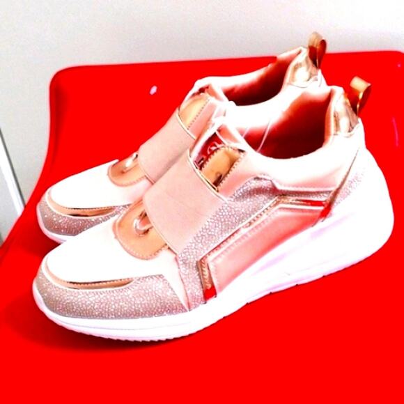 Red Rhino SPARKLE Sneakers Sz 10 Pink Yoga Gym Athleisure Athletic Barbiecore - Picture 5 of 10